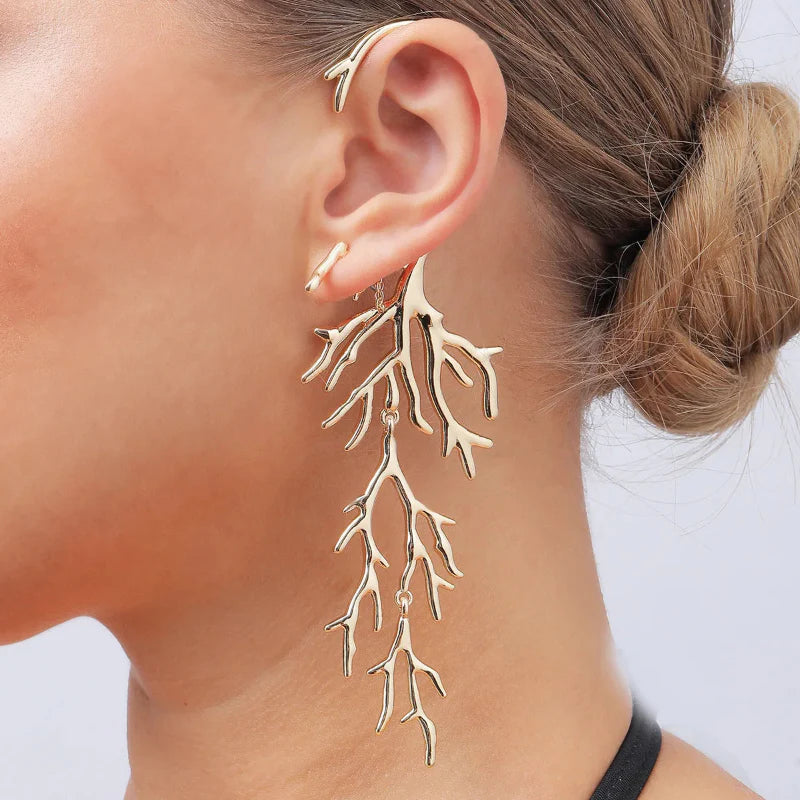 Coral Branch Drop Earrings
