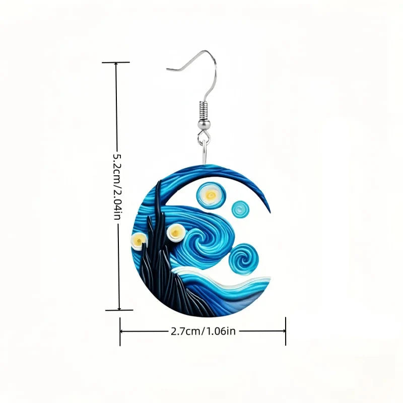 Crescent Moon Dangle Earrings 
