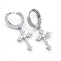 Dangle Christian Cross Zircon Earrings