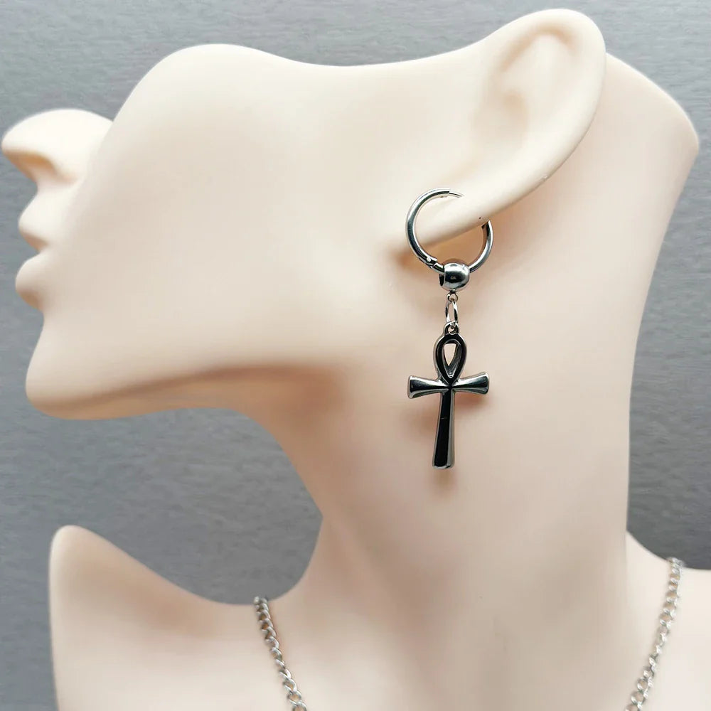 Ankh Cross Dangle Earrings 2