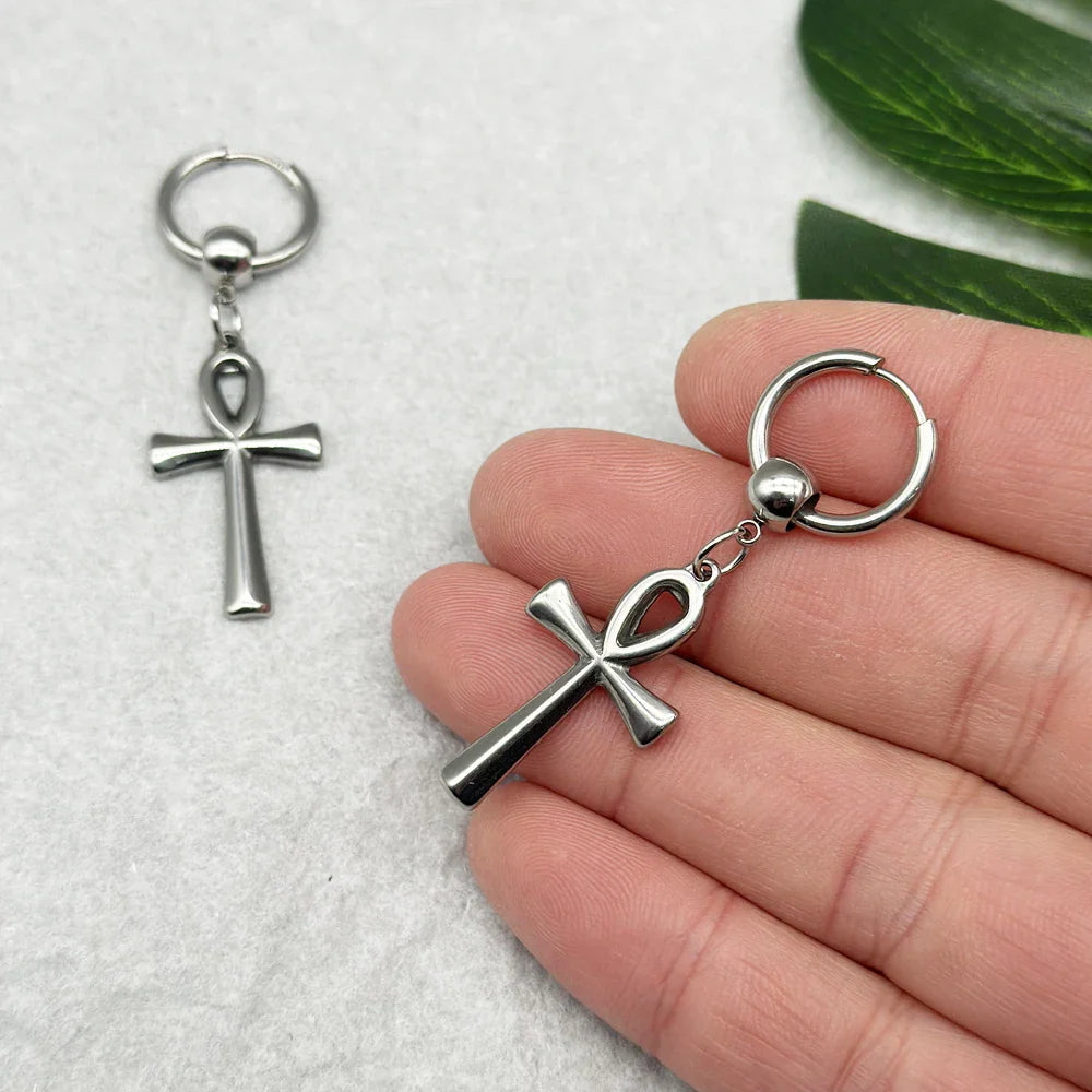 Ankh Cross Dangle Earrings 2