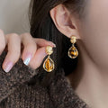 Women’s Protective Tiger Eye Dangle Earrings