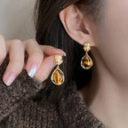 Women’s Protective Tiger Eye Dangle Earrings