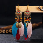 Ethnic Style Feather Drop Earrings 10