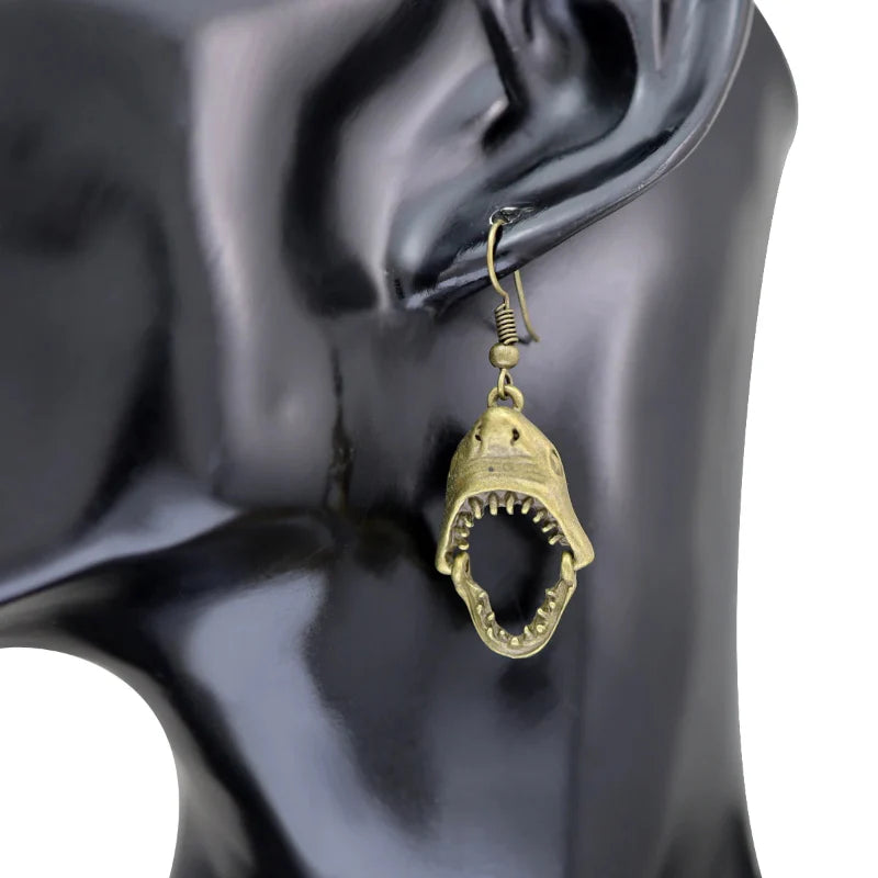 Shark Tooth Drop Earrings bronze