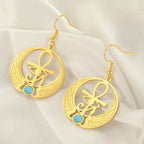 Egypt Dangling Earrings Eye of Horus Oudjat gold