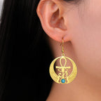 Egypt Dangling Earrings Eye of Horus Oudjat gold
