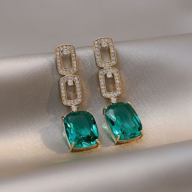 Women's Emerald Drop Earrings