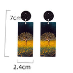 Tree of Life Acrylic Drop Earrings