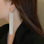 Silver Chain Drop Earrings for Women