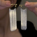 Silver Chain Drop Earrings for Women