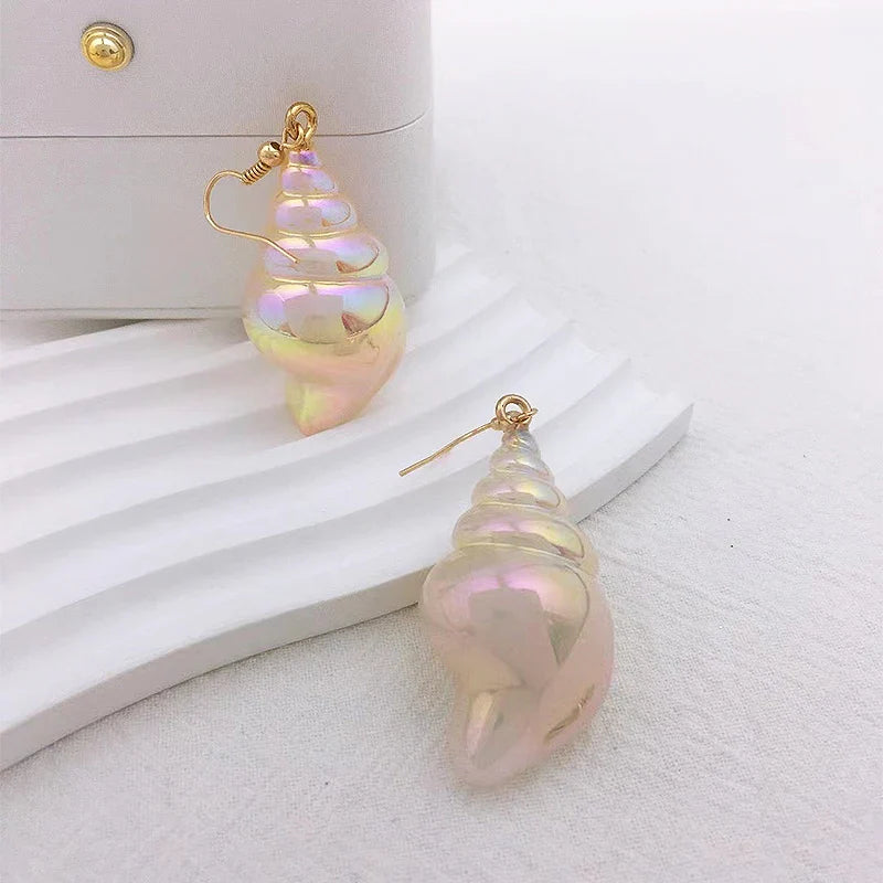 Shell Snail Mother-of-Pearl Drop Earrings