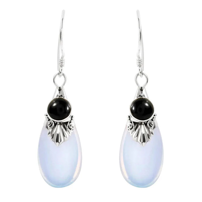 Dangle Earrings and Zircon Moonstone 2