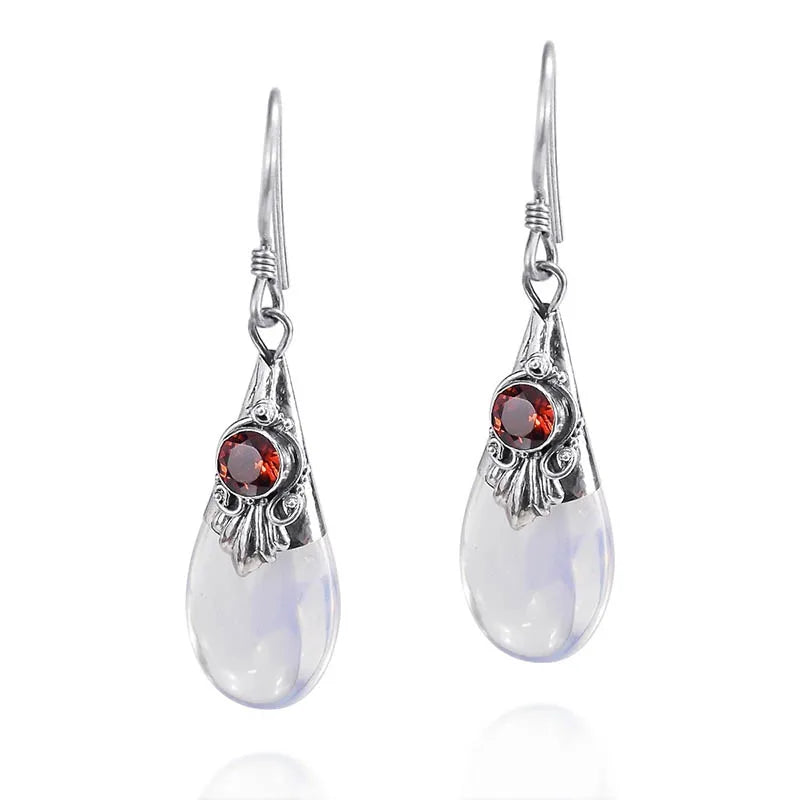 Dangle Earrings and Zircon Moonstone 3
