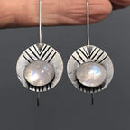 Ethnic Drop Earrings with Moonstone