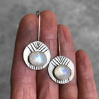 Ethnic Drop Earrings with Moonstone