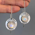 Ethnic Drop Earrings with Moonstone