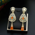 Orange Oriental Ethnic Dangle Earrings