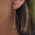Ethnic Oval Dangle Earrings