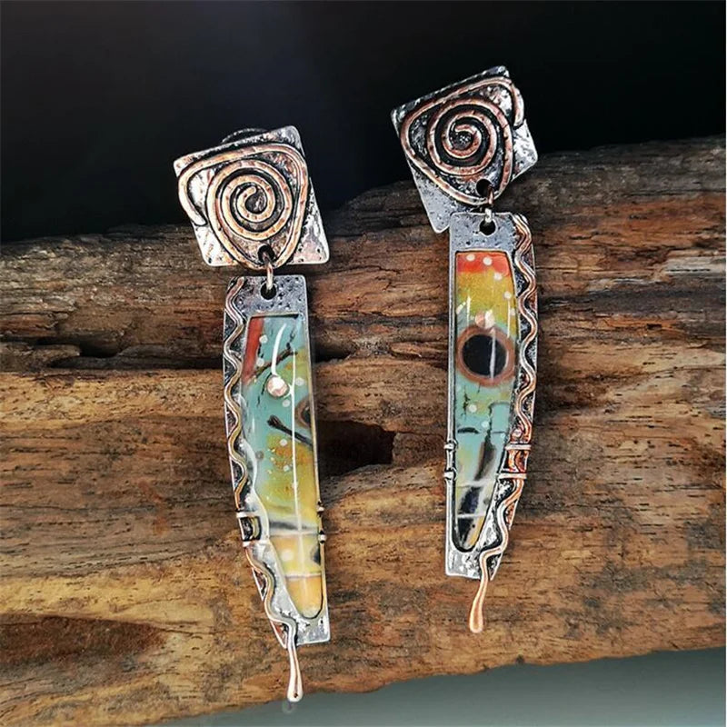 Ethnic Tribal Drop Earrings