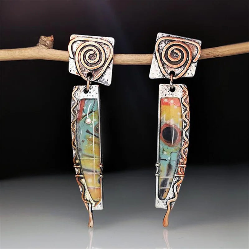 Ethnic Tribal Drop Earrings
