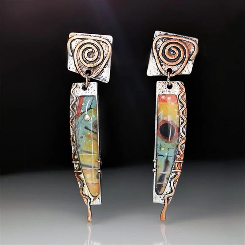 Ethnic Tribal Drop Earrings
