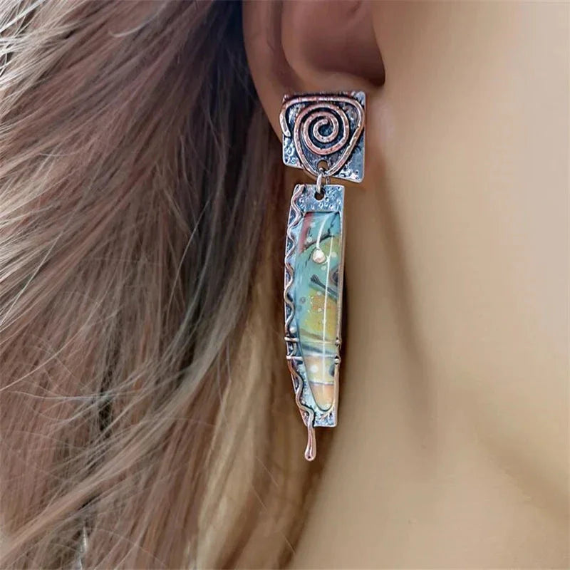 Ethnic Tribal Drop Earrings