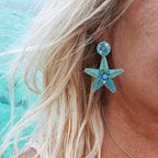 Starfish Shell Drop Earrings
