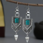 Ethnic Style Women's Dangle Earrings Silver