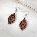 Laurel Leaf Wooden Drop Earrings