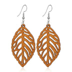 Laurel Leaf Wooden Drop Earrings