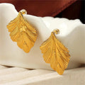 Women's Leaf Dangle Earrings Gold