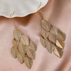 Women's Leaf Drop Earrings gold