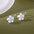 Vintage White Flower Zircon Dangle Earrings