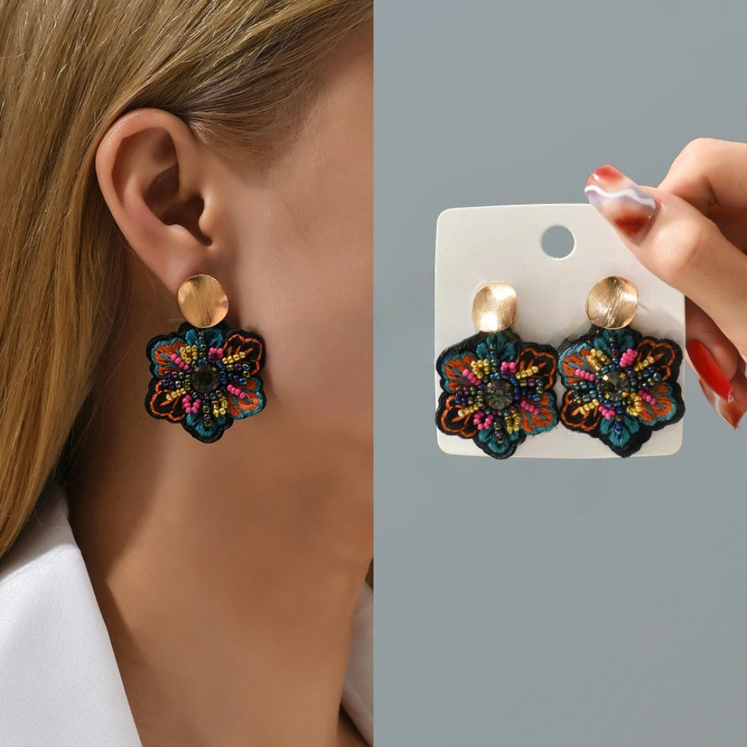 Colorful Flower Dangle Earrings