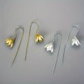Magnolia Flower Dangle Earrings silver