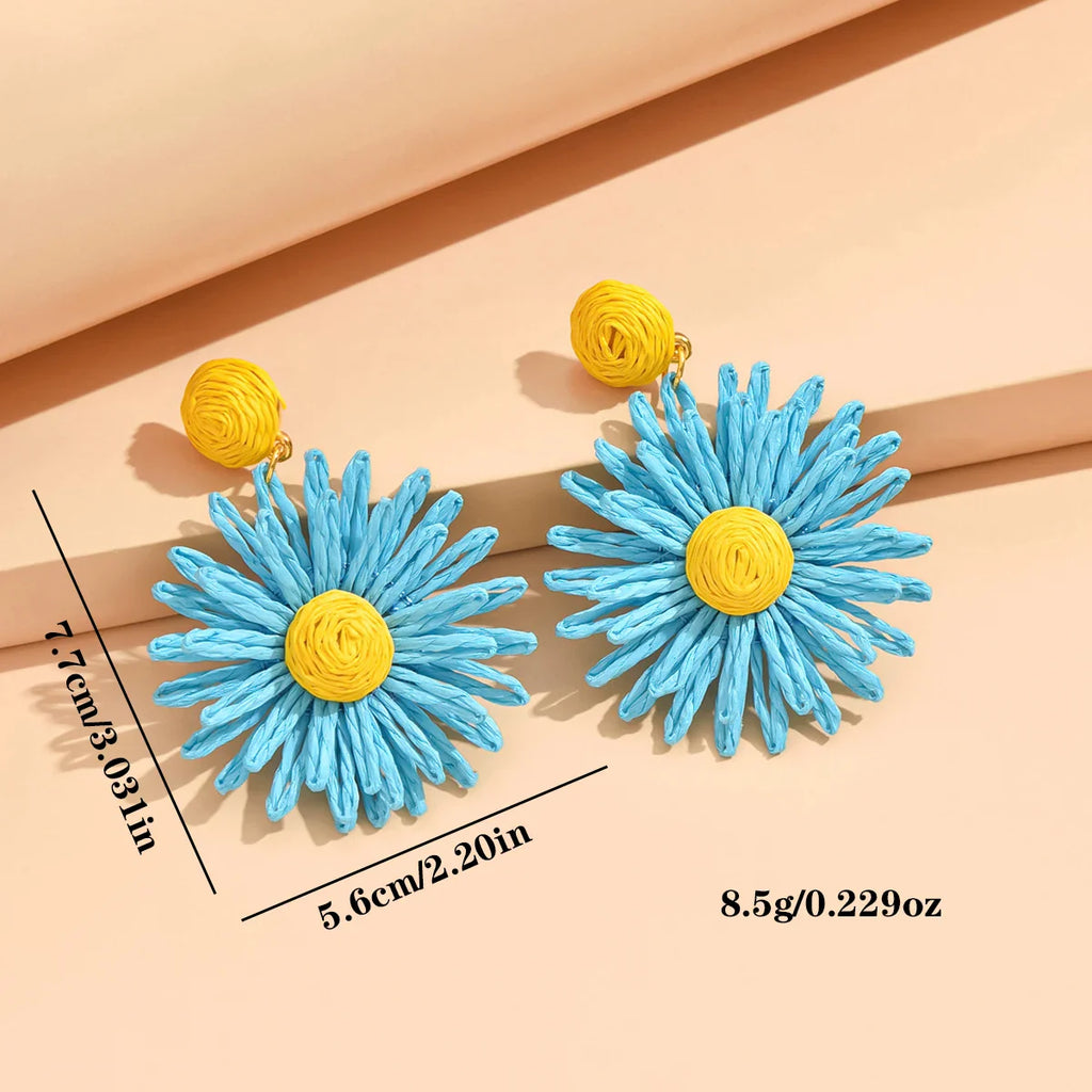 Daisy Flower Dangle Earrings 
