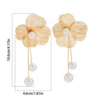 Flower and Pearl Drop Earrings