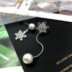 Silver Snowflake Drop Earrings for Women