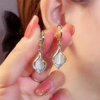 Drop Dangle Earrings with White Zircon