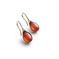 Drop Dangle Earrings in Gold and Red Water Drop Design