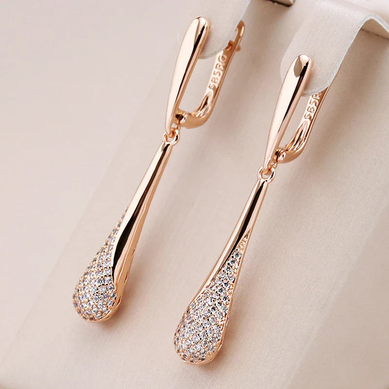 Women's Zircon Water Drop Dangle Earrings