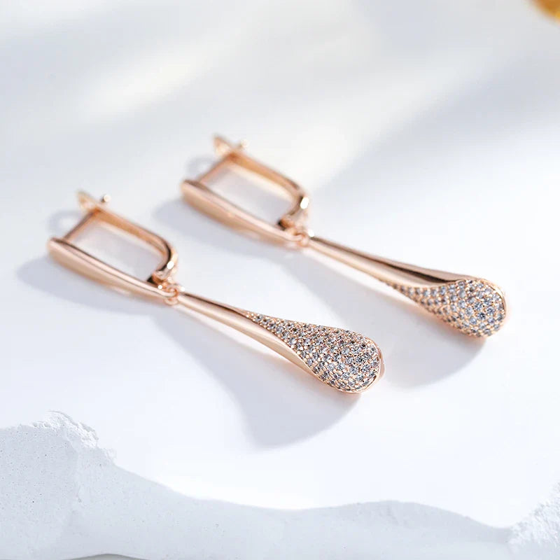 Women's Zircon Water Drop Dangle Earrings