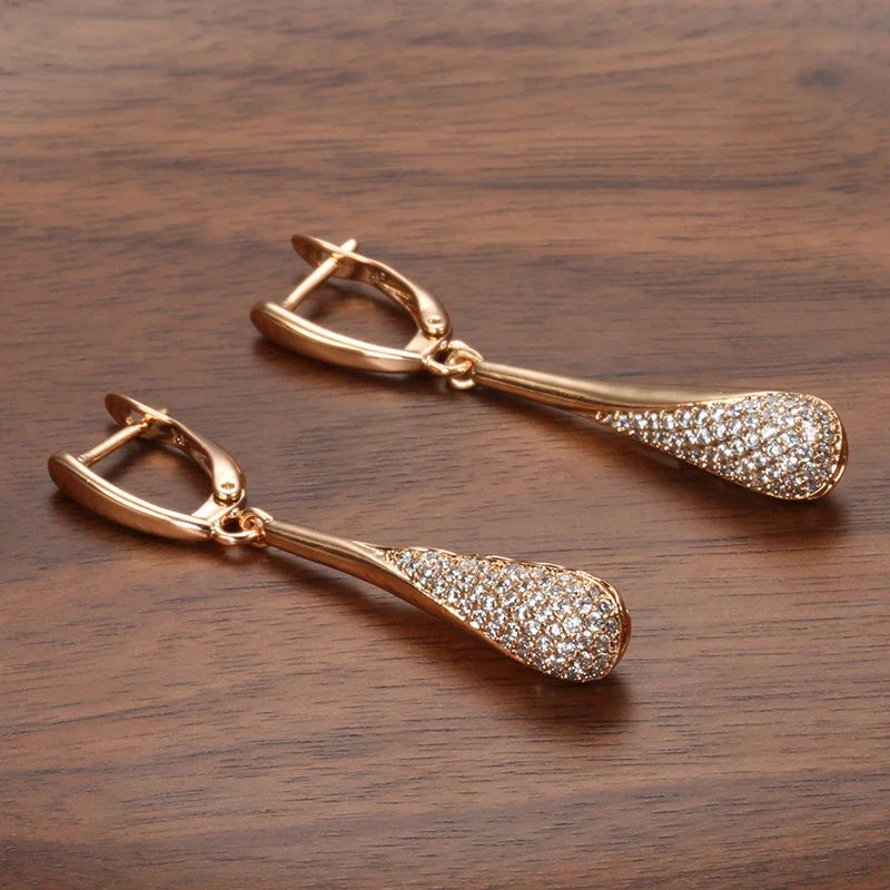 Women's Zircon Water Drop Dangle Earrings