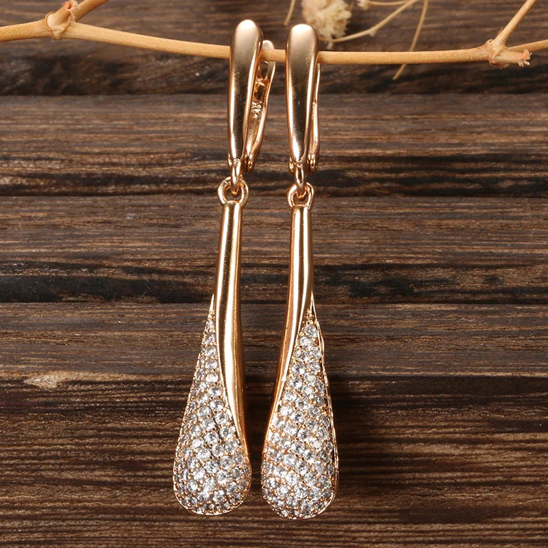 Women's Zircon Water Drop Dangle Earrings