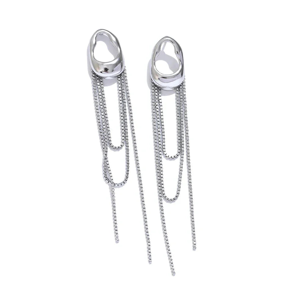 Women's Water Drop Dangle Earrings silver