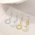 Moon and Sun Dangle Earrings