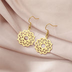 Women’s Mandala Dangle Earrings in gold