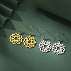 Women’s Mandala Dangle Earrings in silver