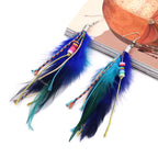 1 Feather Drop Earrings